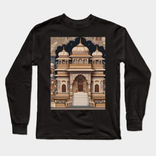 Vibrant Vistas: Celebrating Indian Elegance through Sari Textiles, Rajput Paintings, and More Long Sleeve T-Shirt